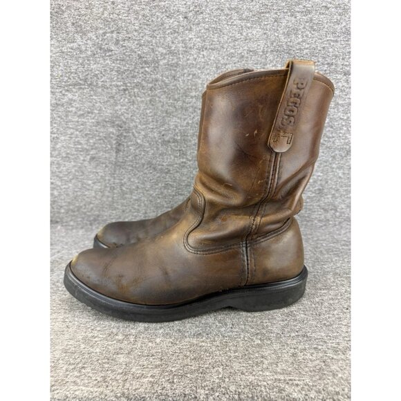 ✅Red Wing 1105 Pecos Work Boots Mens 10.5E Brown Leather ✅Custom Made Side Zip - Picture 8 of 10